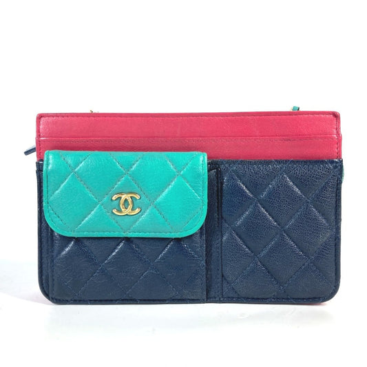 Chanel Calfskin Blue Shoulder Bags