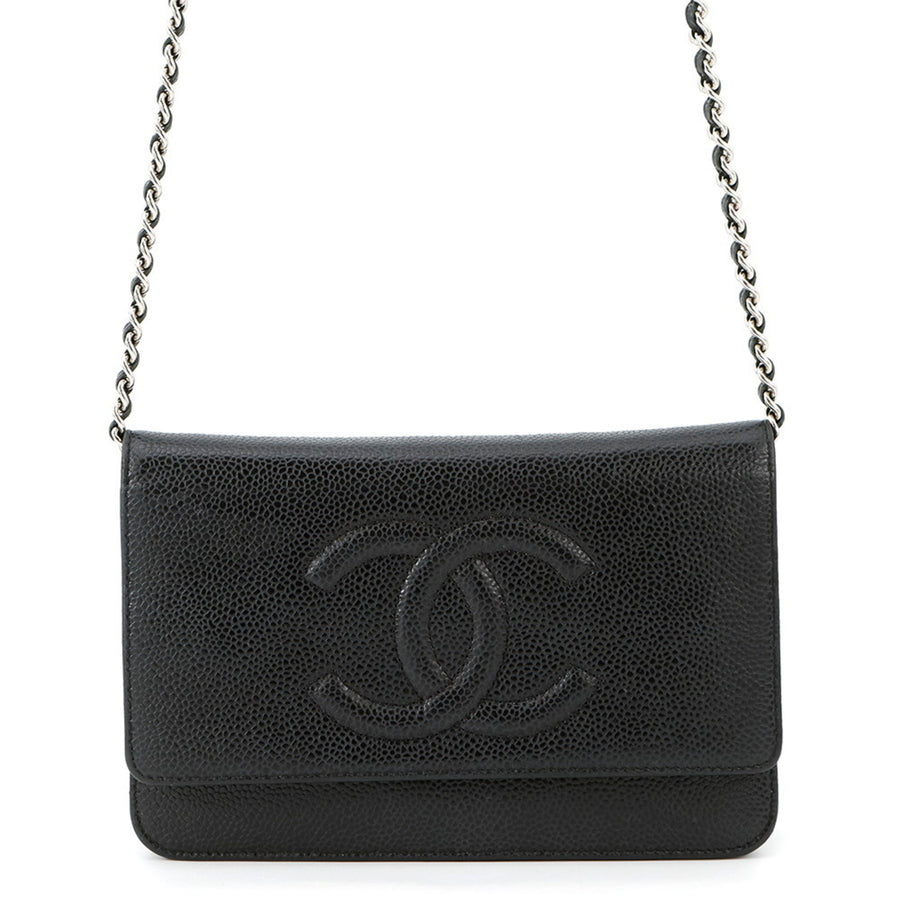 Chanel Calfskin Black Shoulder Bags