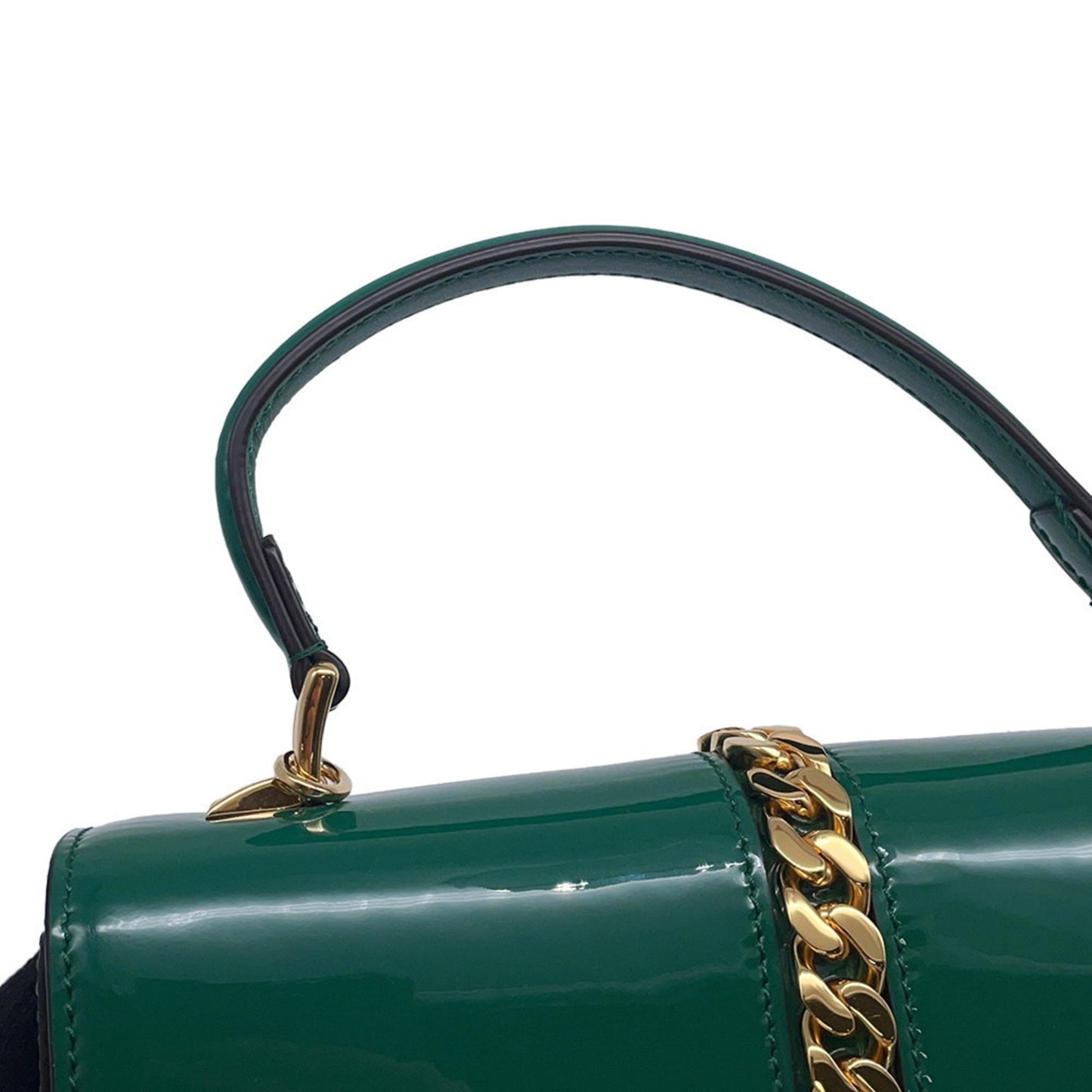 Gucci Patent Green Handbags