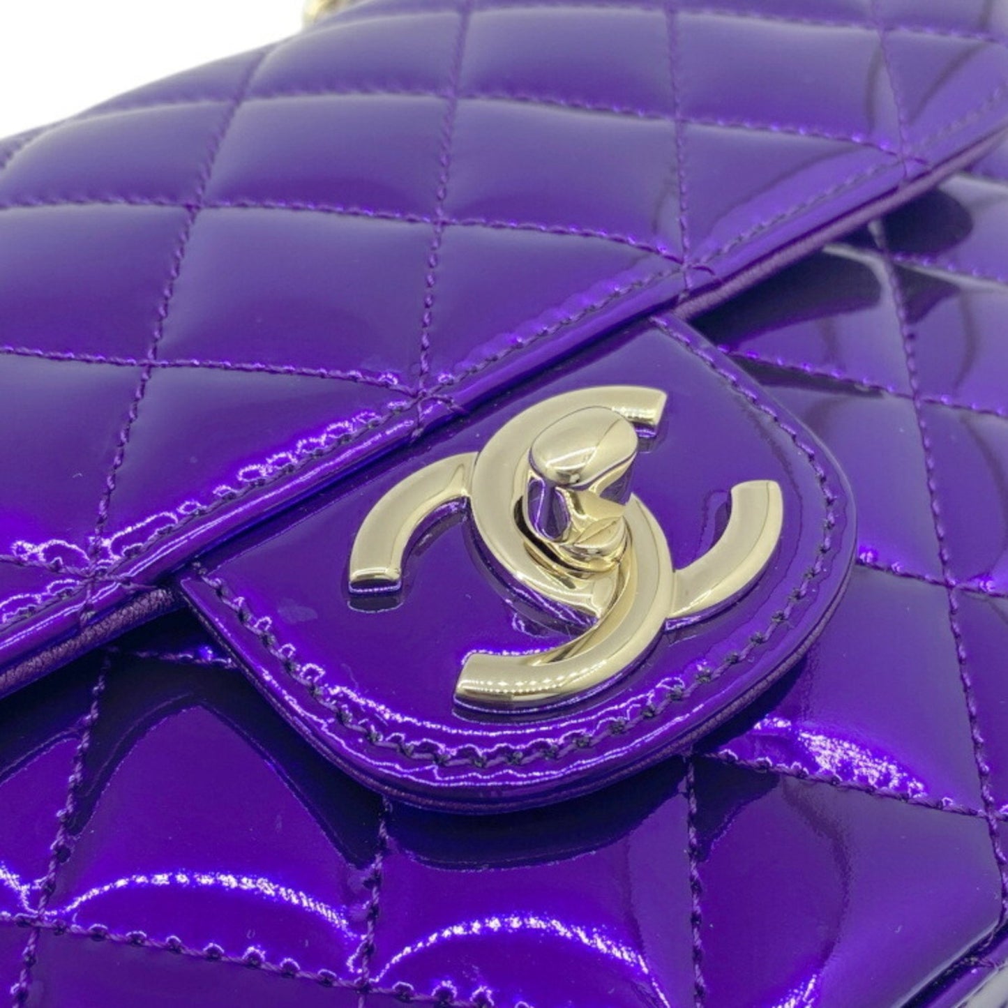 Chanel Patent Purple Shoulder Bags