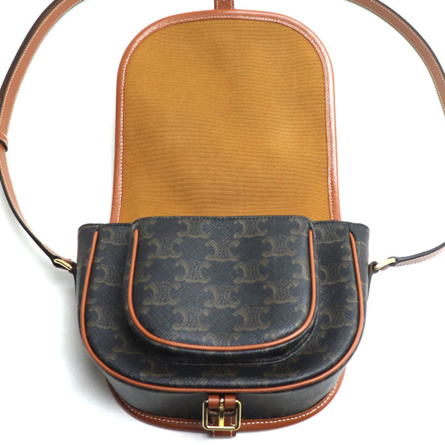 Celine Canvas Brown Shoulder Bags