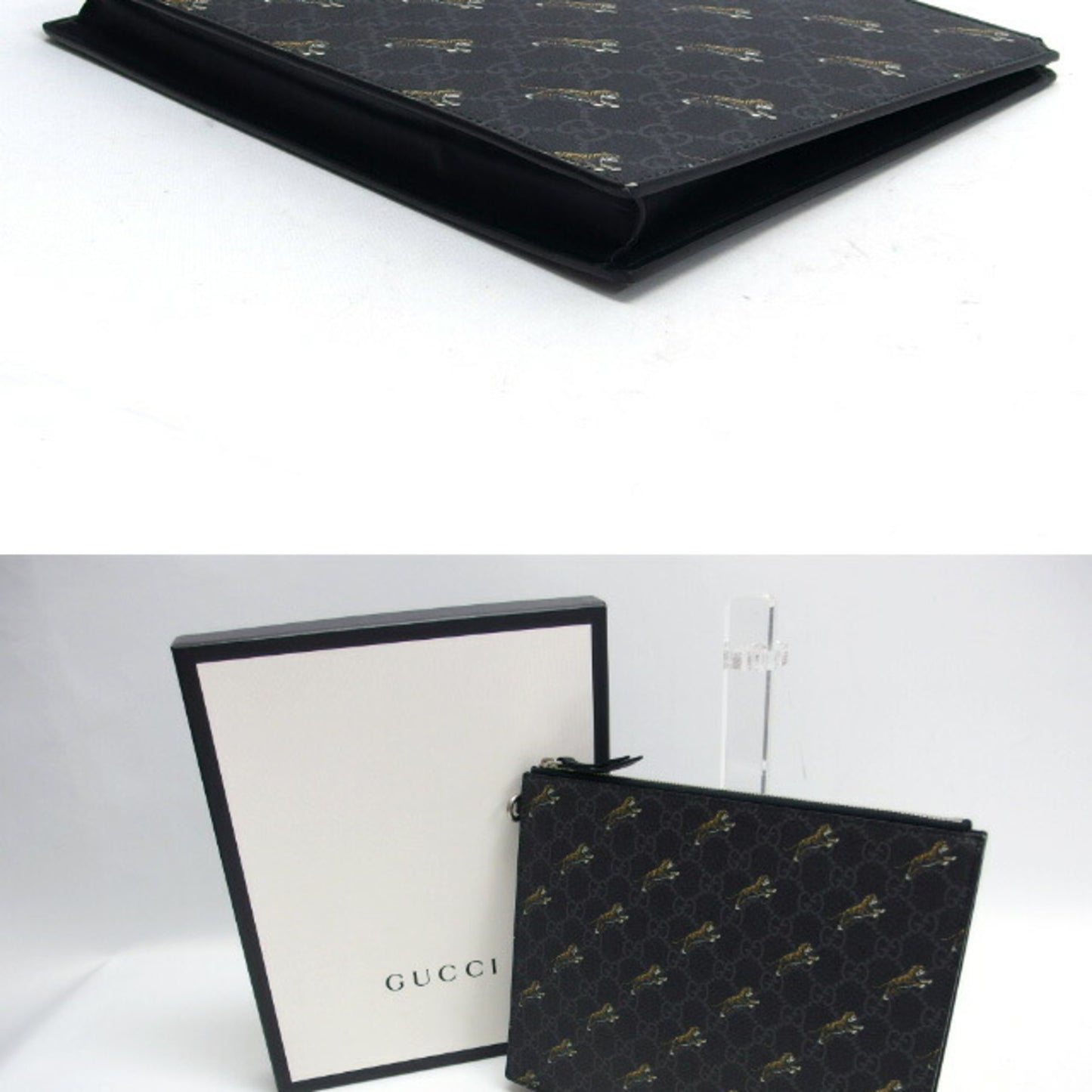 Gucci Coated Canvas Black Clutch Bags