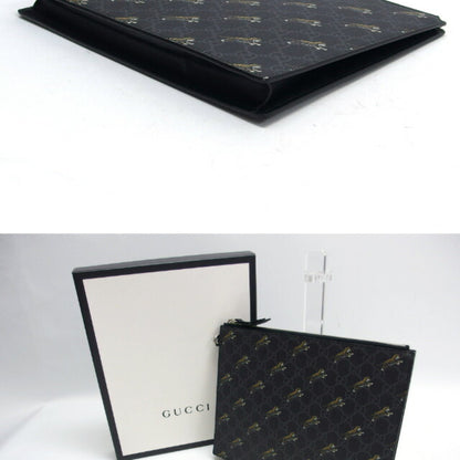 Gucci Coated Canvas Black Clutch Bags