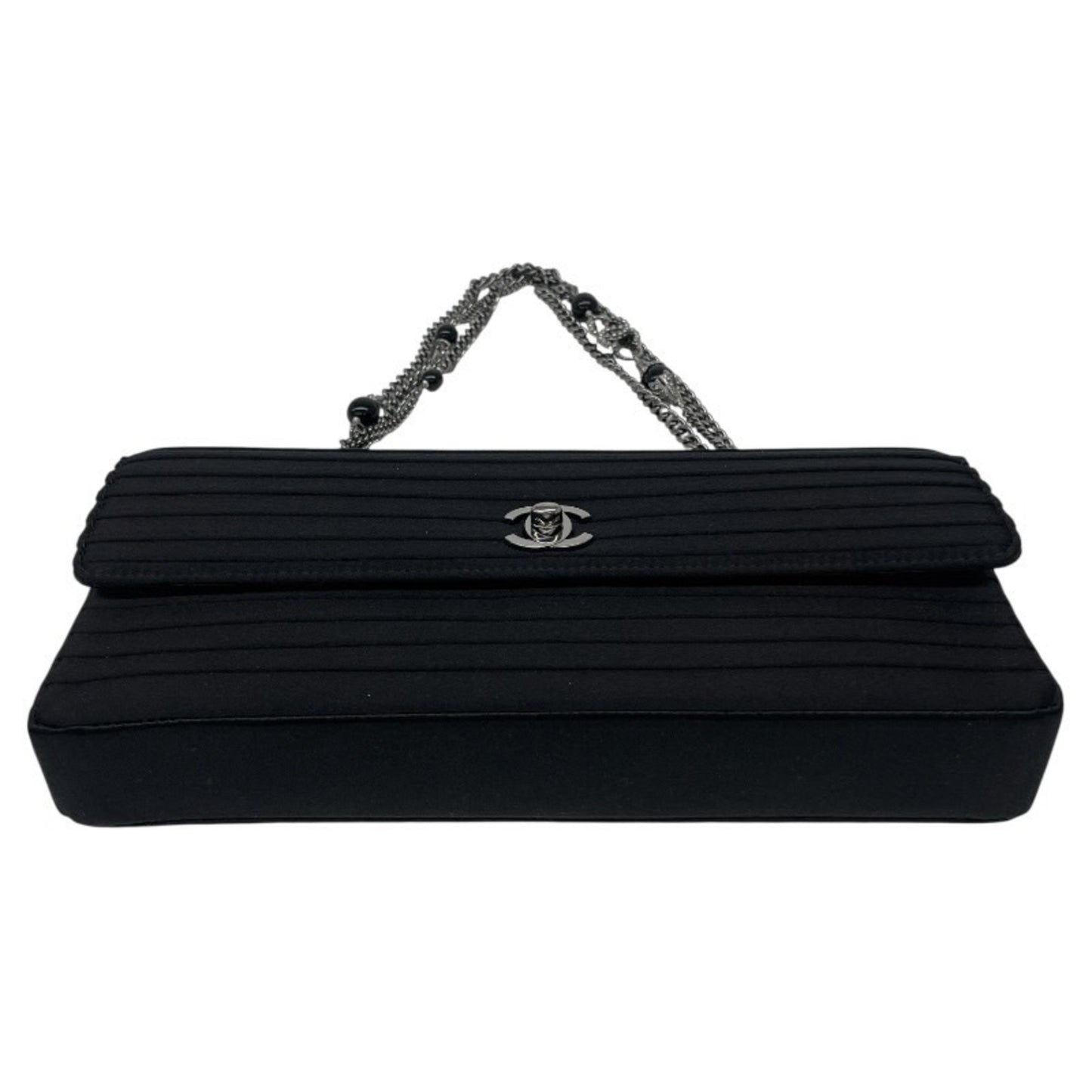 Chanel Satin Black Shoulder Bags