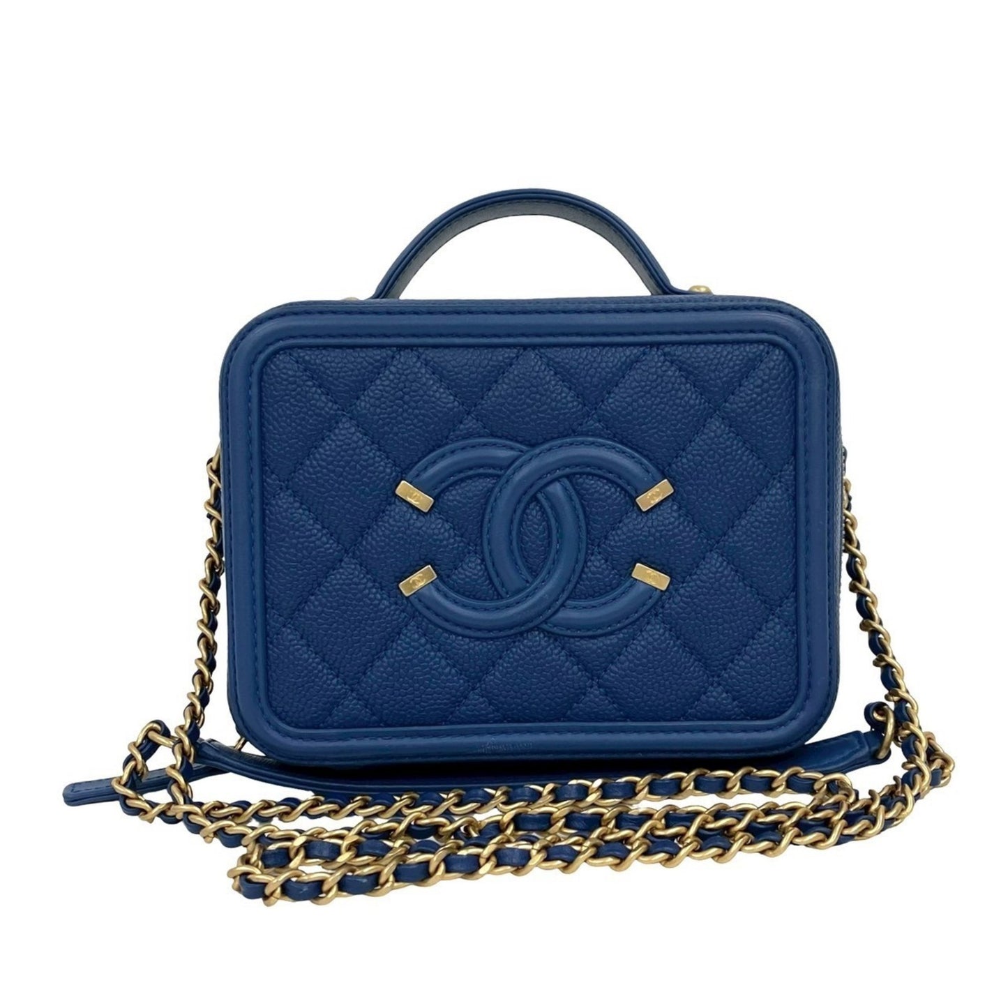 Chanel Calfskin Blue Shoulder Bags
