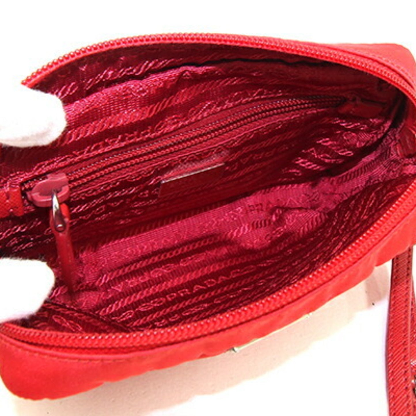 Prada Nylon Red Clutch Bags