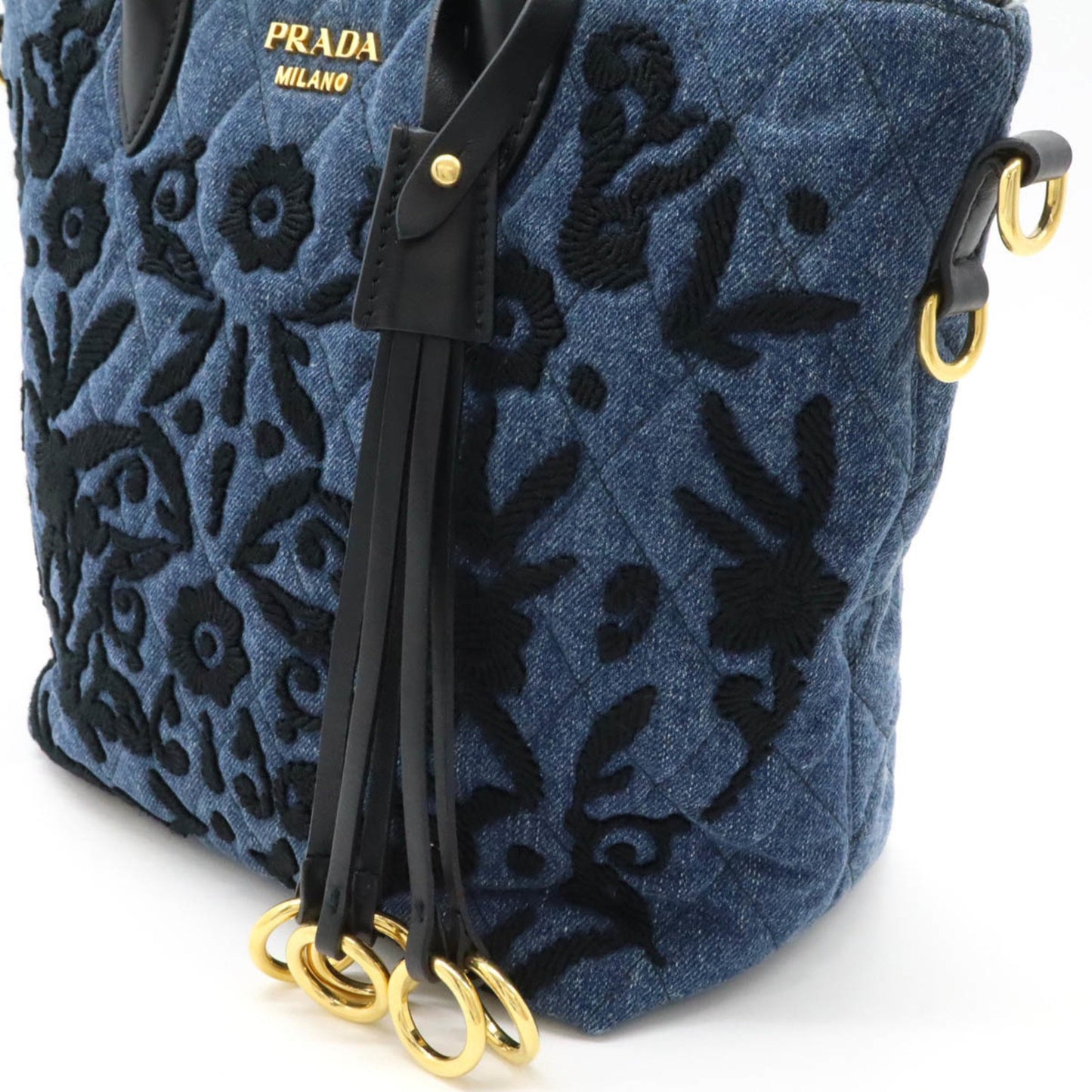 Prada Denim Black Handbags