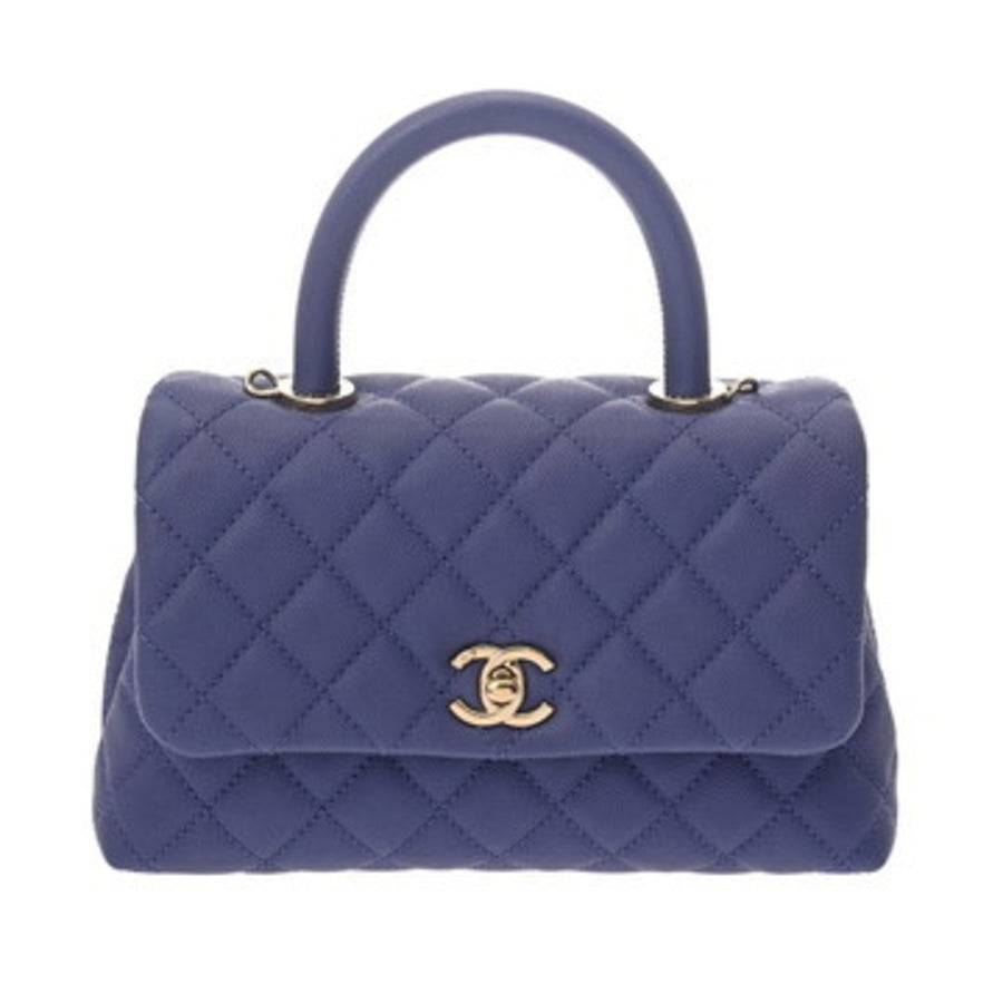 Chanel Calfskin Purple Handbags