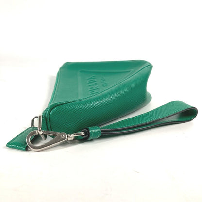 Prada Glossy Material Green Clutch Bags
