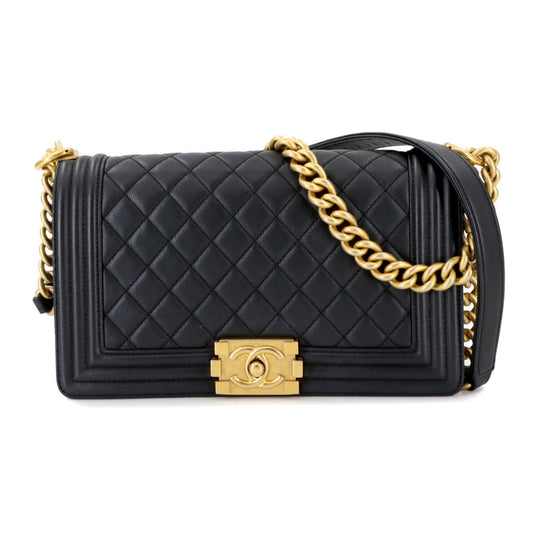 Chanel Calfskin Black Shoulder Bags