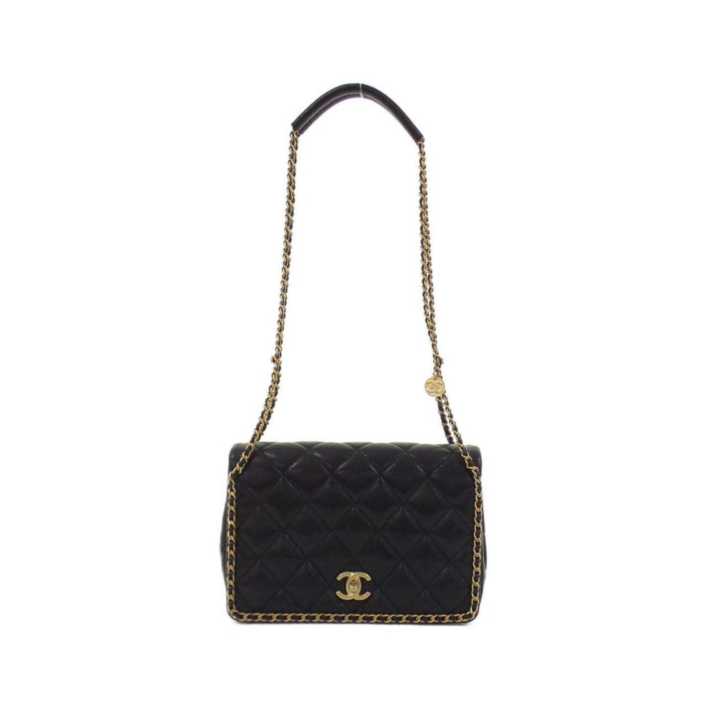 Chanel Calfskin Black Shoulder Bags