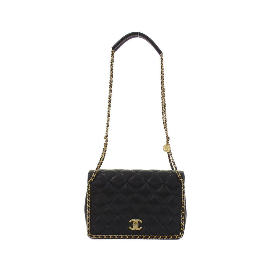 Chanel Calfskin Black Shoulder Bags