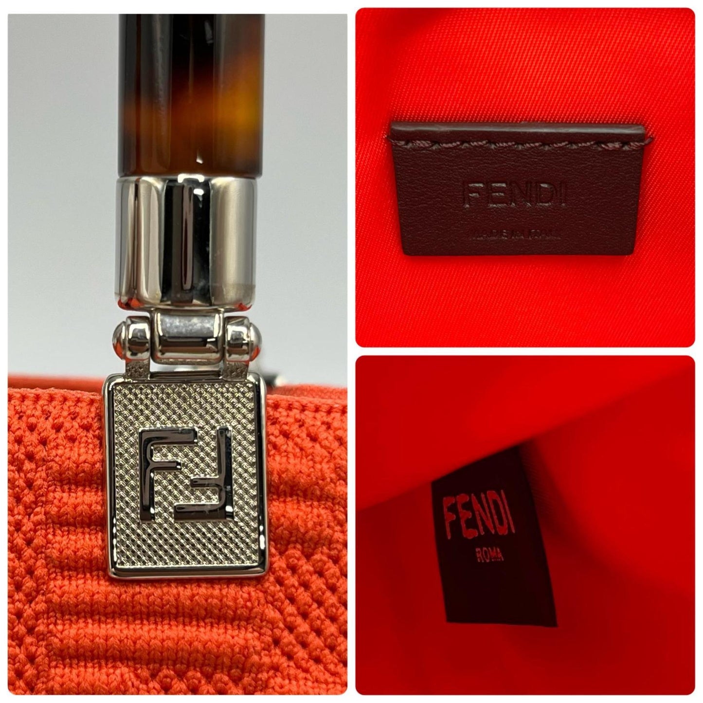 Fendi Canvas Orange Shoulder Bags