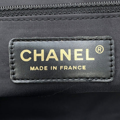 Chanel Woven Fabric Black Tote Bags