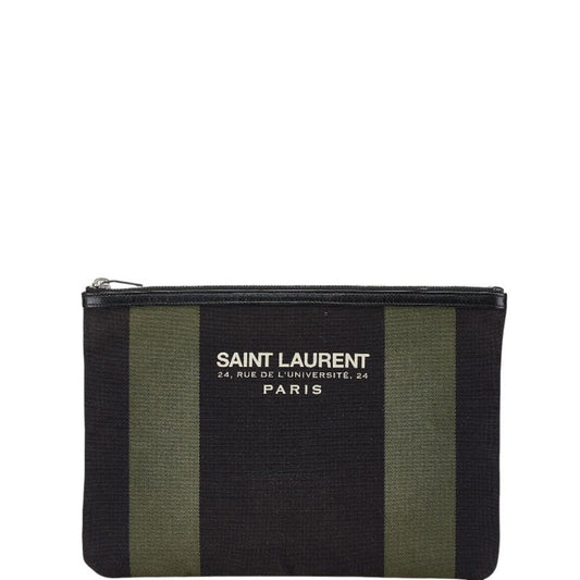 Saint Laurent Canvas Black Clutch Bags