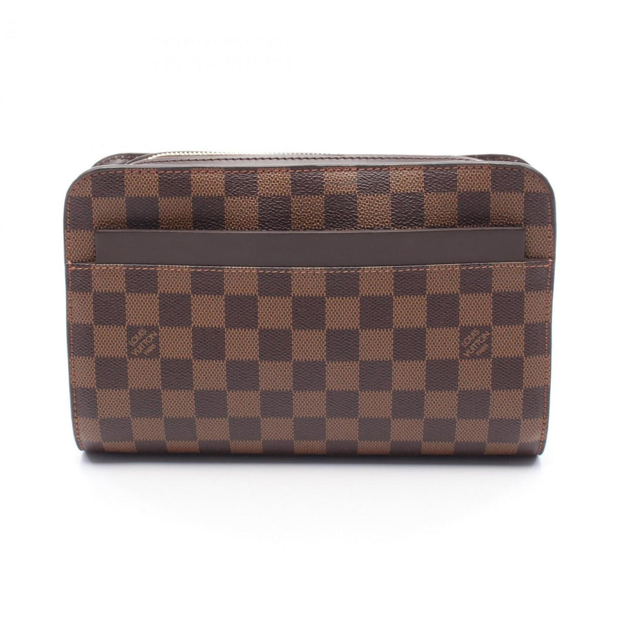Louis Vuitton Coated Canvas Brown Clutch Bags