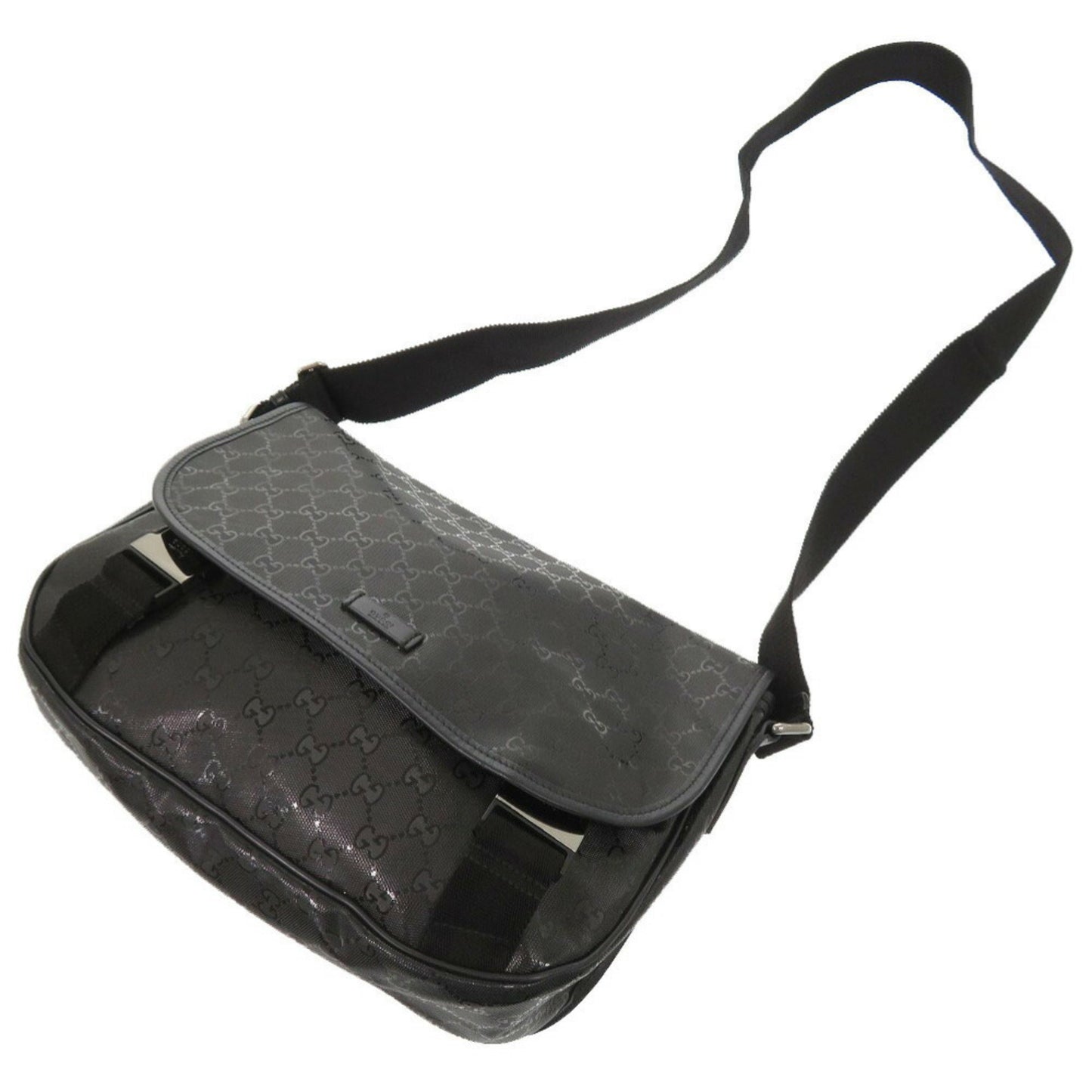 Gucci Coated Canvas Black Shoulder Bags
