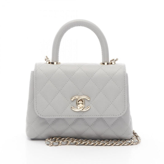 Chanel Calfskin Gray Shoulder Bags