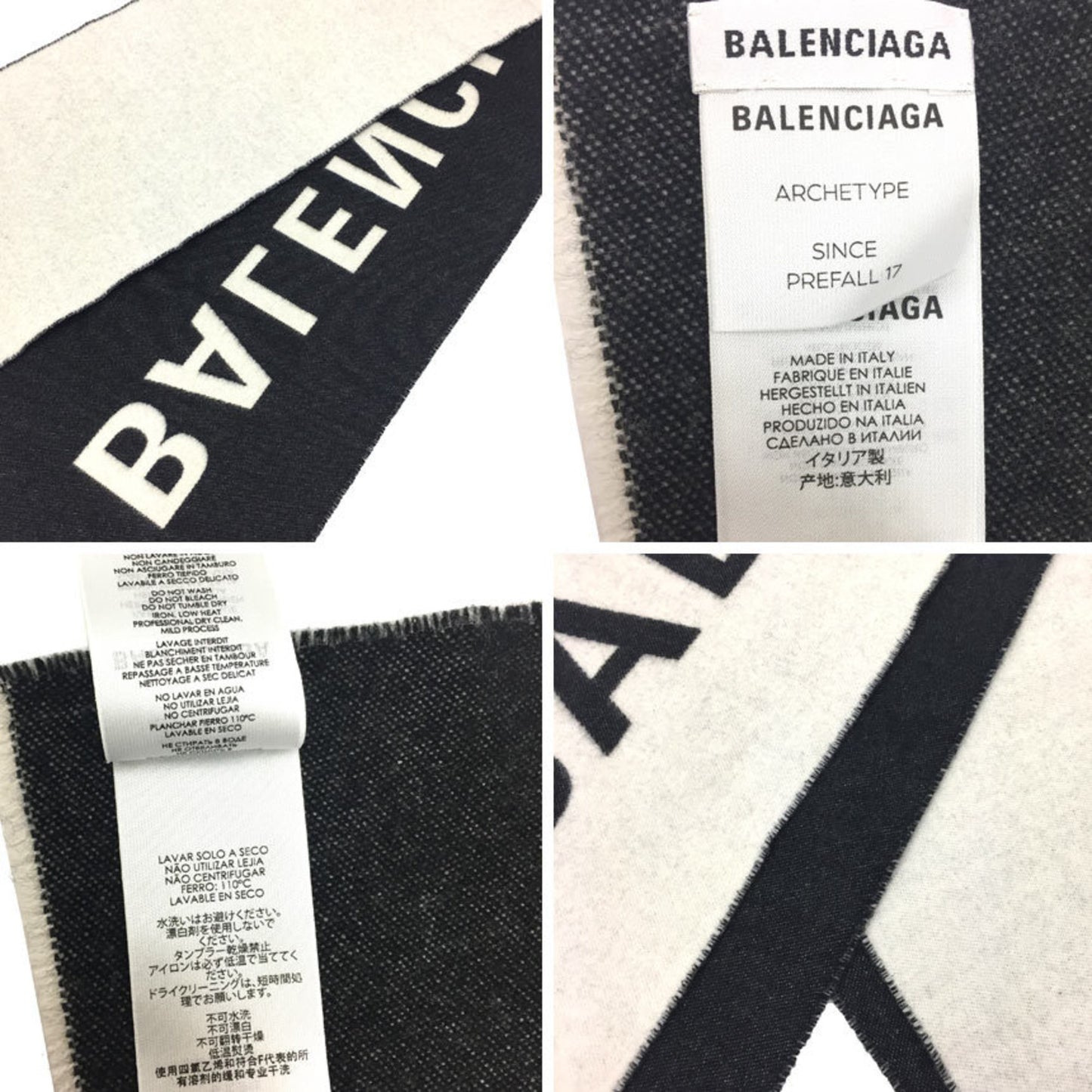 Balenciaga Wool Black Scarves