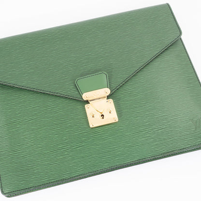 Louis Vuitton Epi Green Clutch Bags