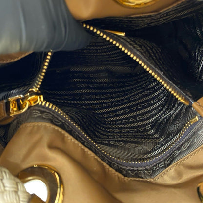 Prada Nylon Brown Shoulder Bags