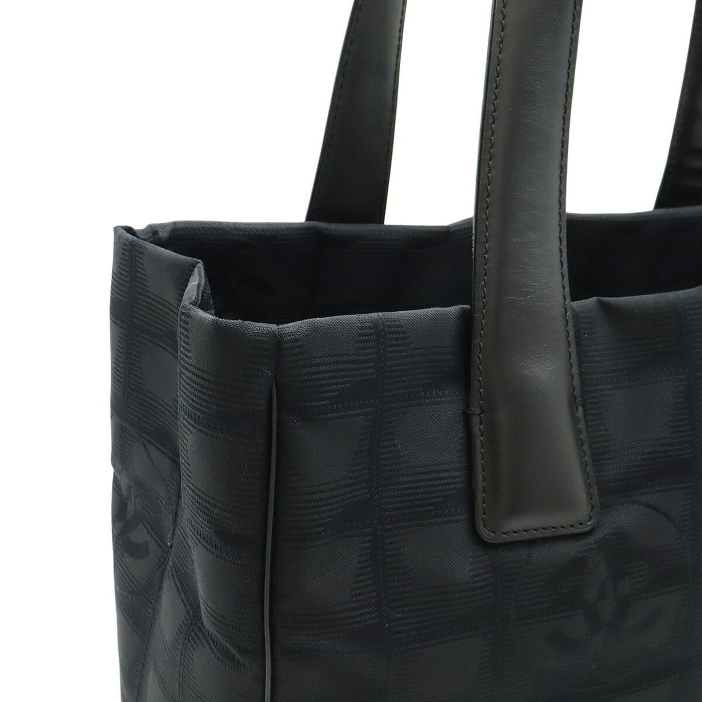 Chanel Woven Fabric Black Shoulder Bags