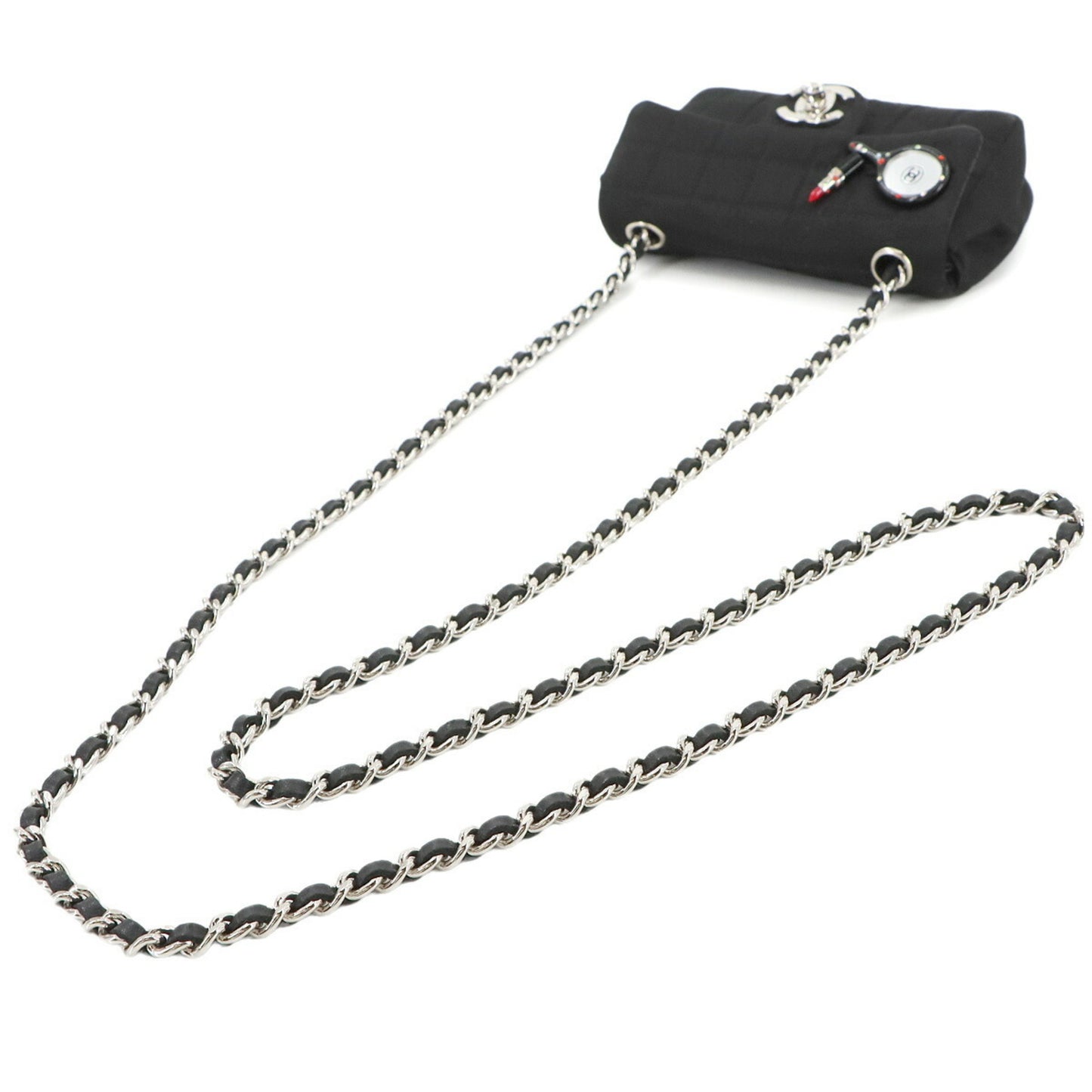 Chanel Satin Black Shoulder Bags
