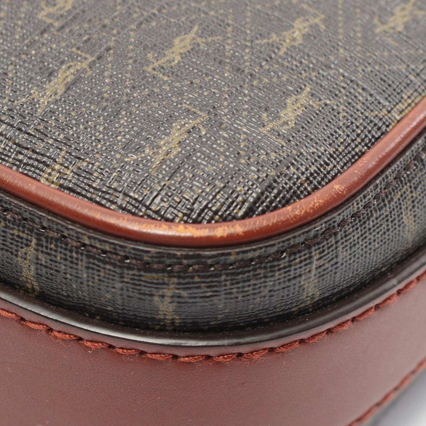 Saint Laurent Coated Canvas Brown Shoulder Bags