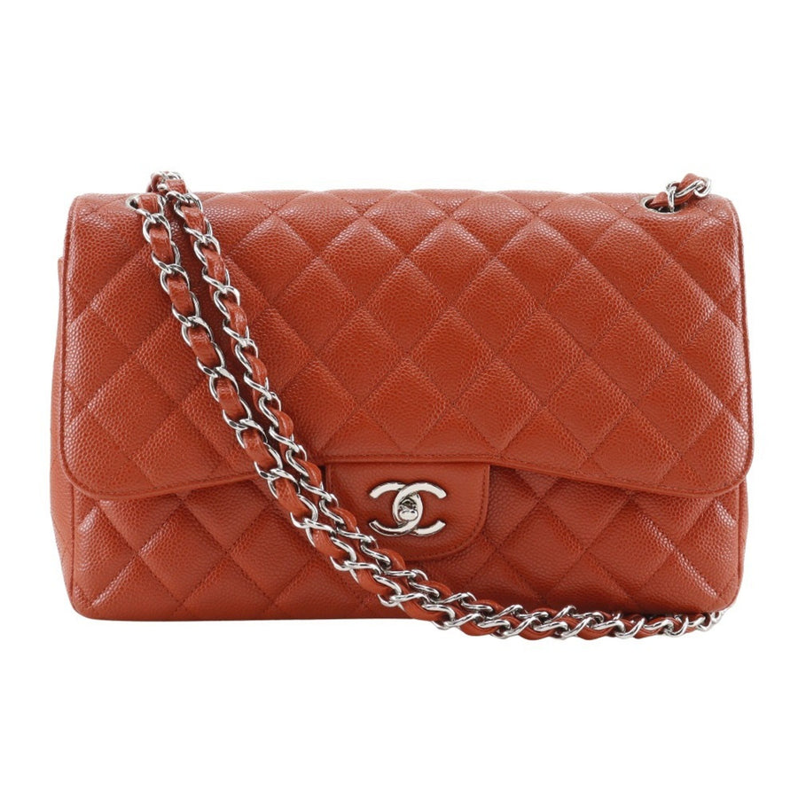 Chanel Calfskin Orange Shoulder Bags