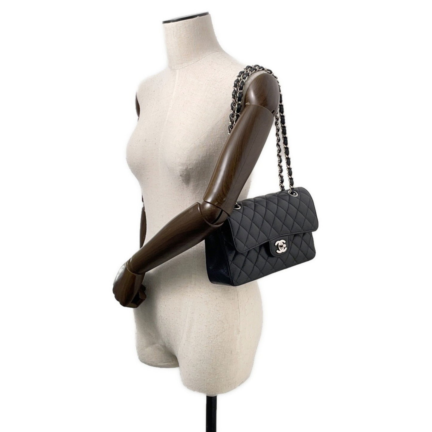 Chanel Calfskin Black Shoulder Bags