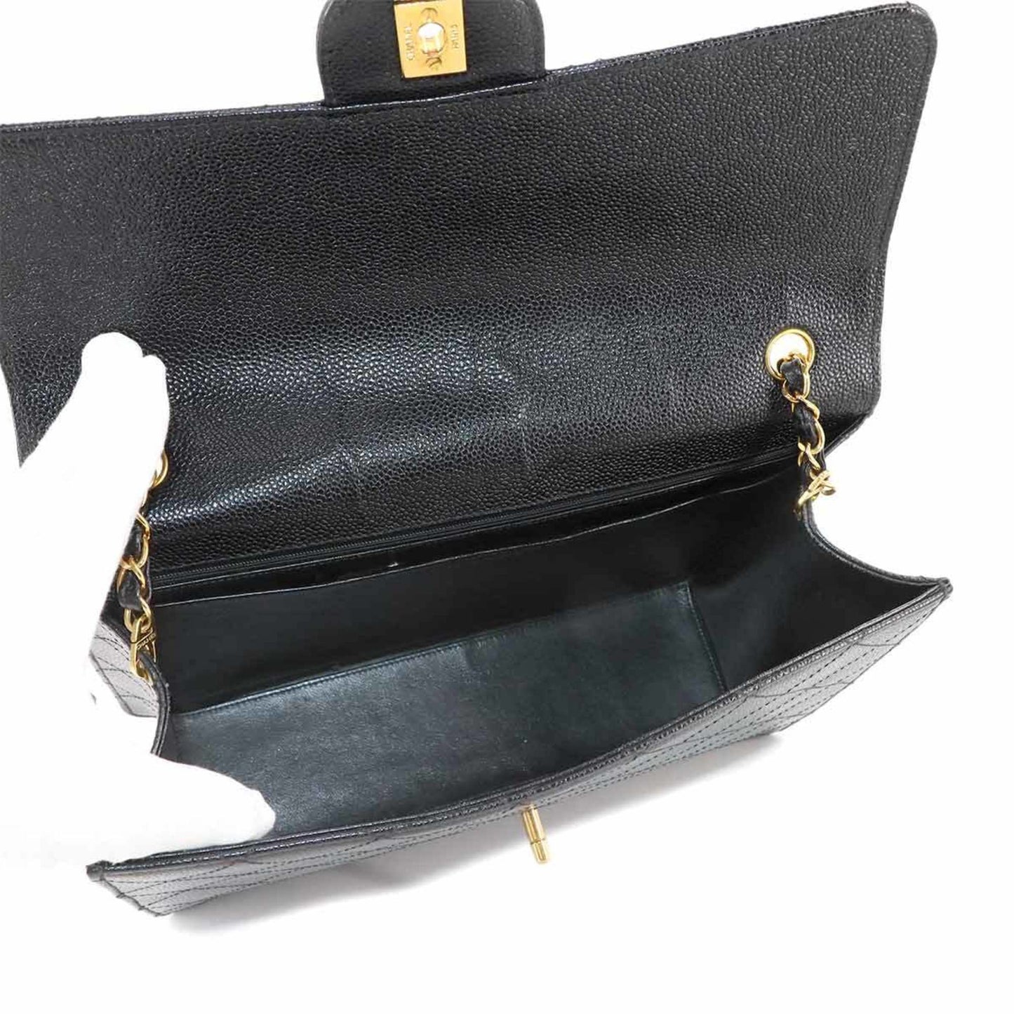 Chanel Calfskin Black Shoulder Bags