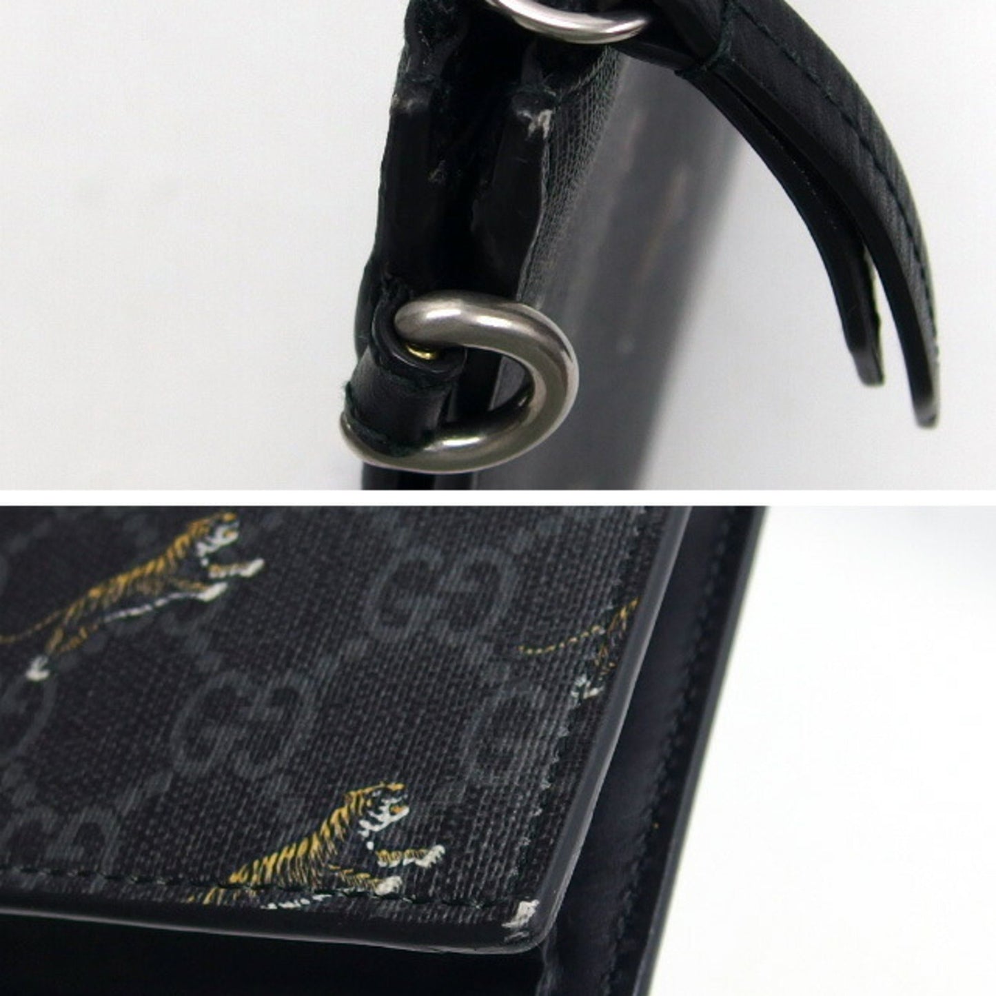 Gucci Coated Canvas Black Clutch Bags