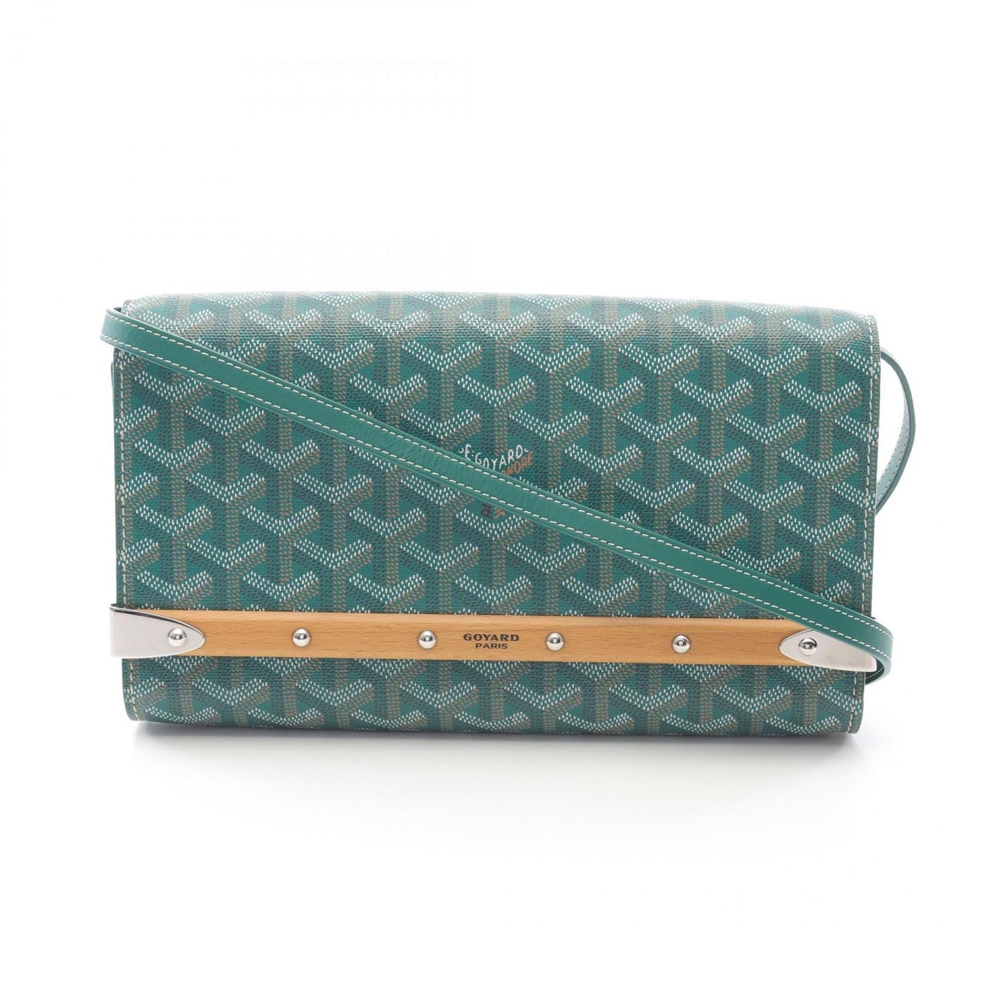 Goyard Coated Canvas Green Clutch Bags
