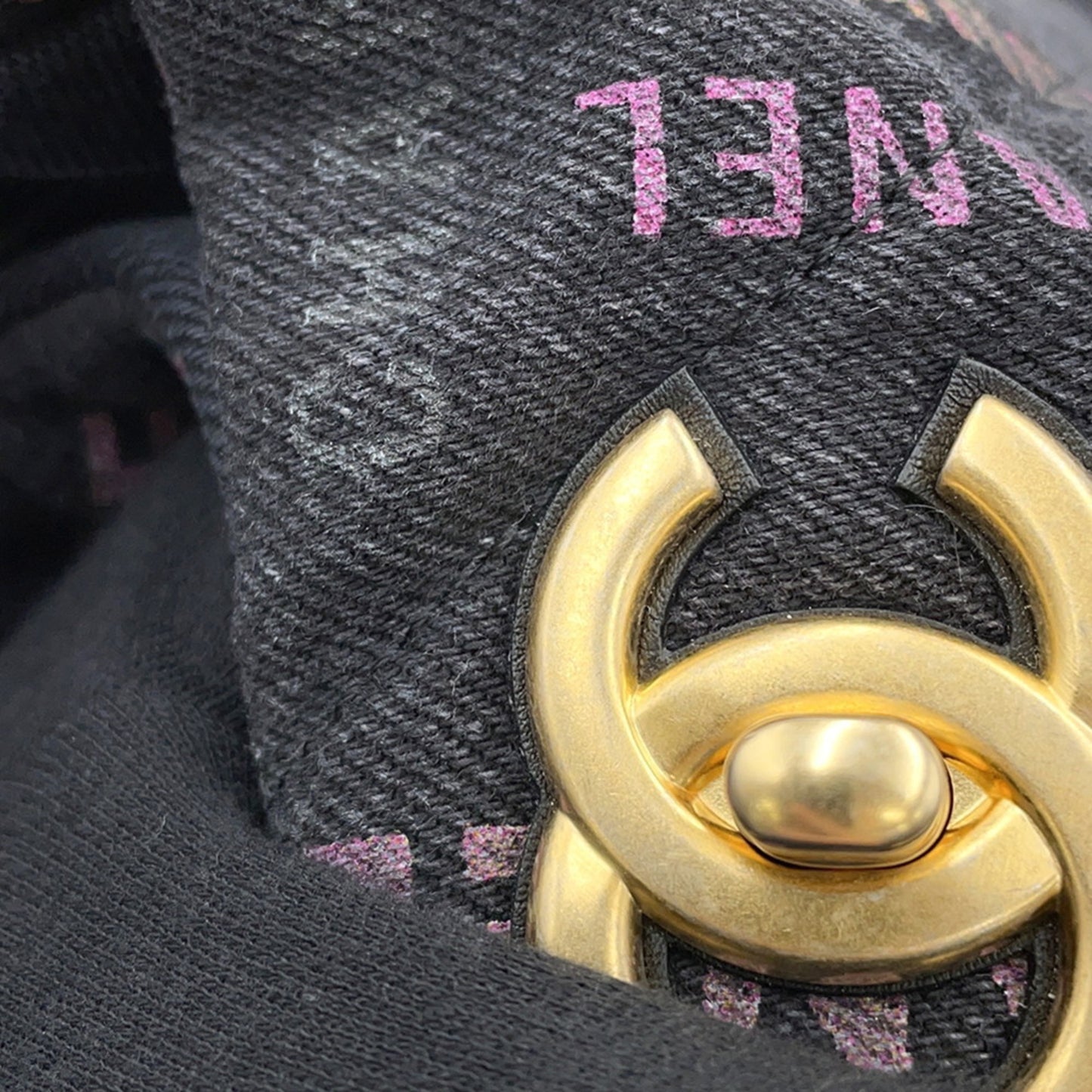 Chanel Denim Black Shoulder Bags