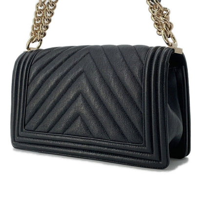 Chanel Calfskin Black Shoulder Bags