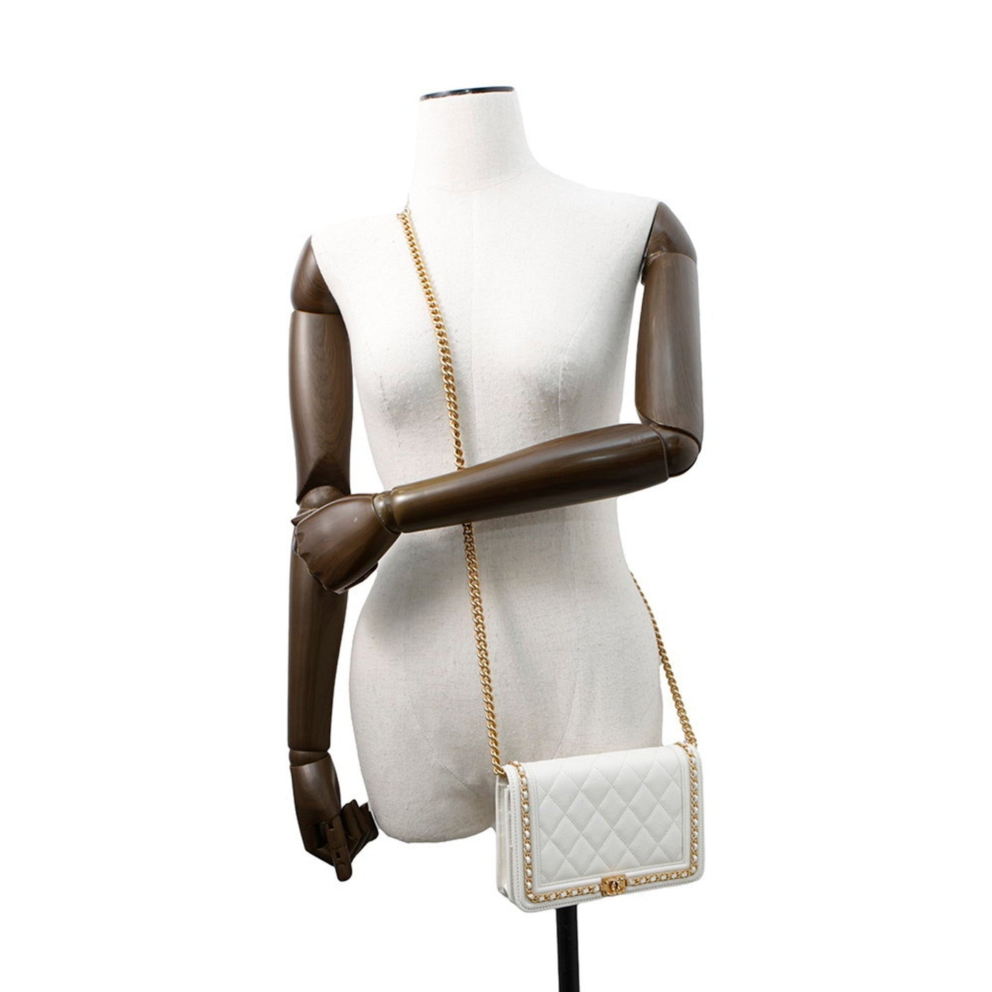 Chanel Calfskin White Shoulder Bags
