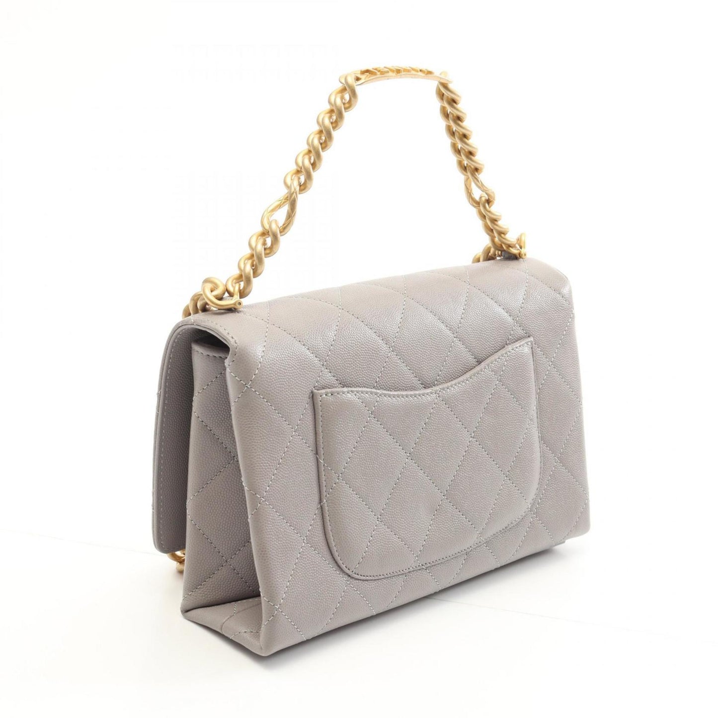 Chanel Calfskin Gray Shoulder Bags