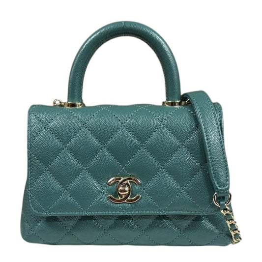 Chanel Calfskin Green Shoulder Bags
