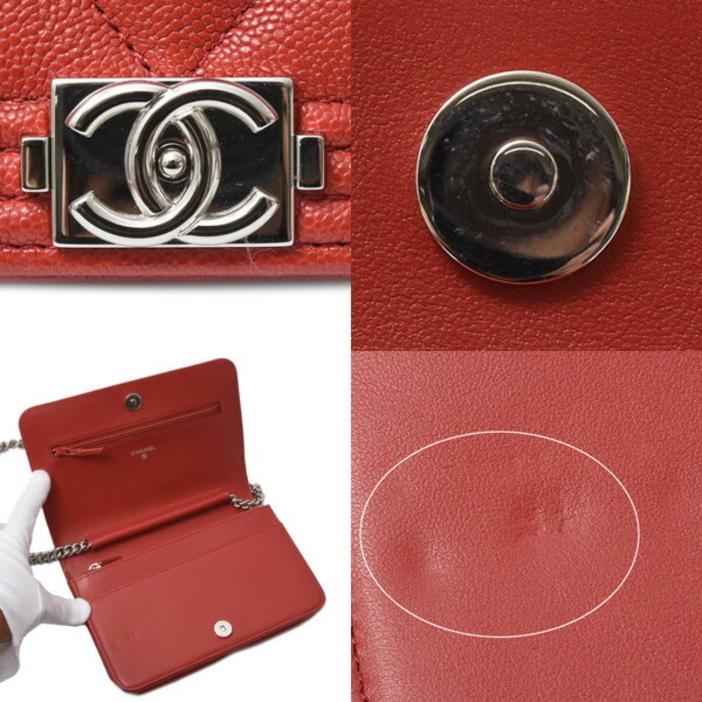 Chanel Calfskin Red Shoulder Bags