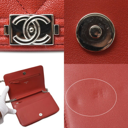 Chanel Calfskin Red Shoulder Bags