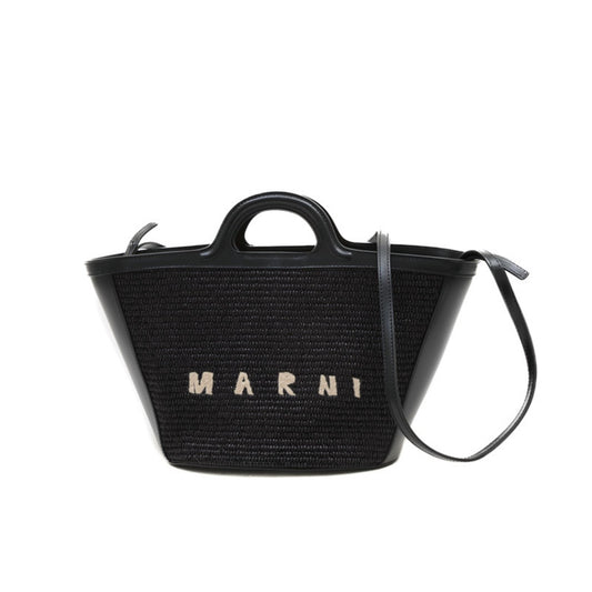 Marni Woven Fabric Black Handbags