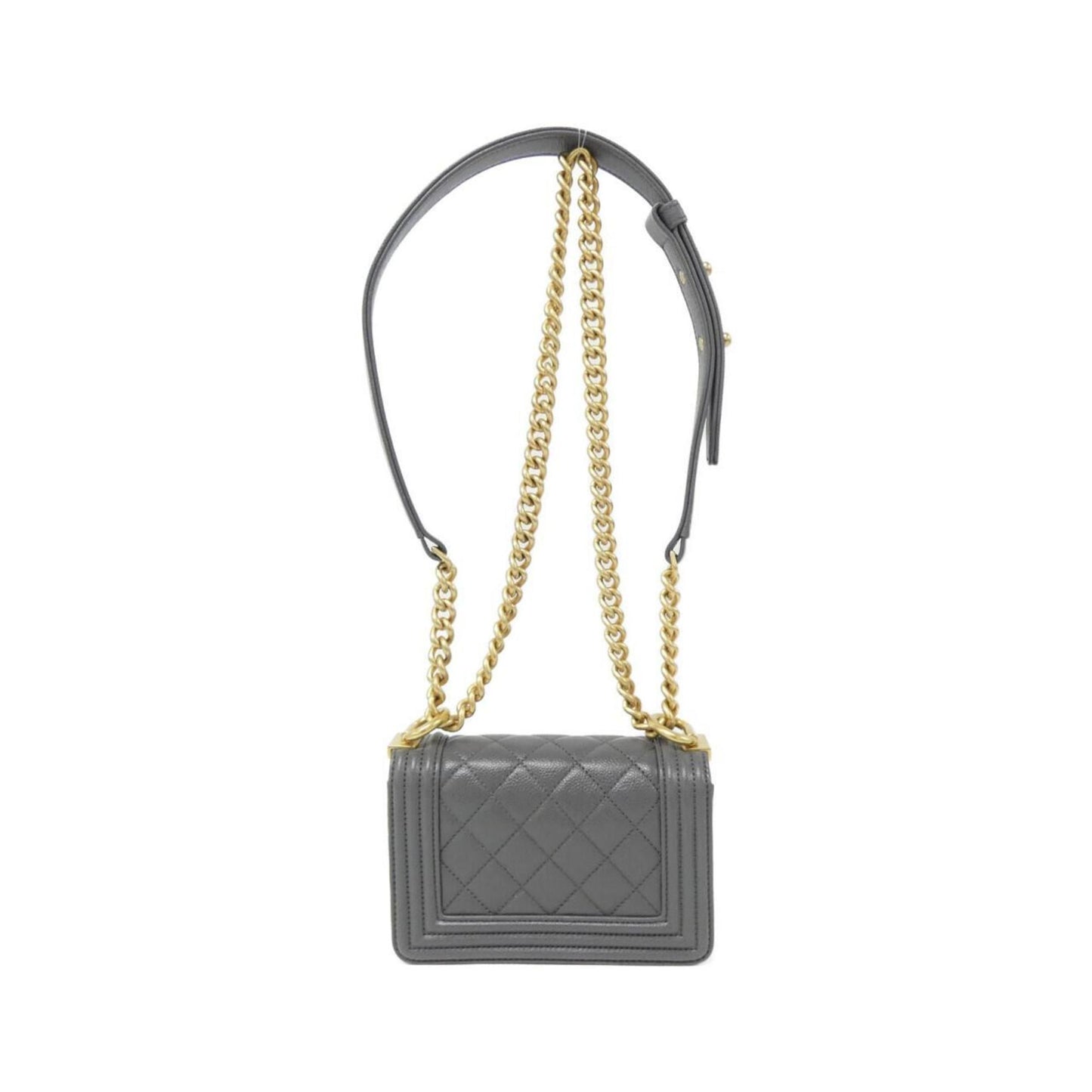 Chanel Calfskin Gray Shoulder Bags