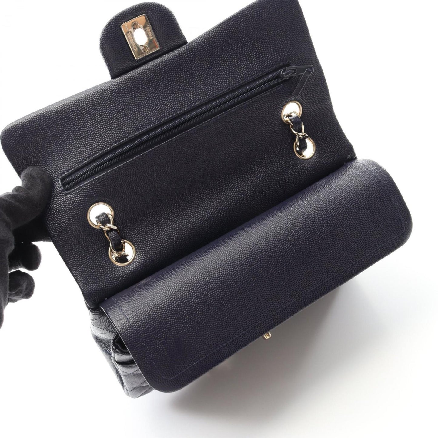 Chanel Calfskin Blue Shoulder Bags