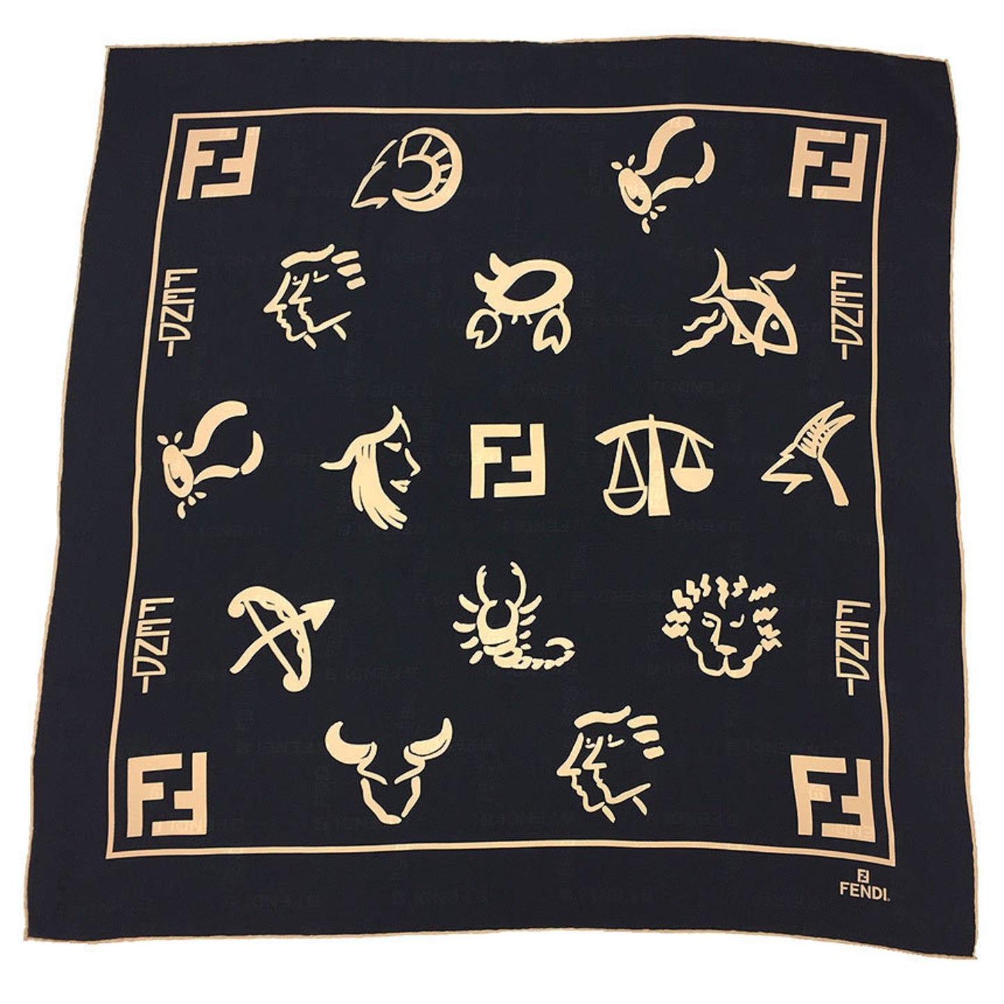 Fendi Silk Black Scarves