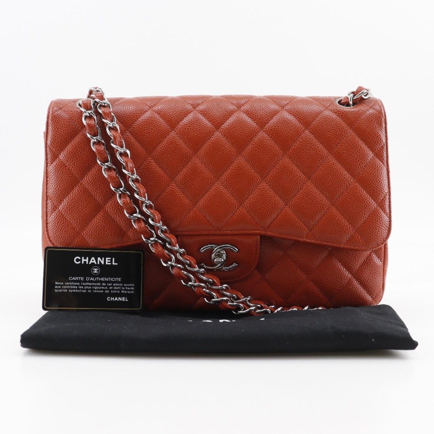Chanel Calfskin Orange Shoulder Bags