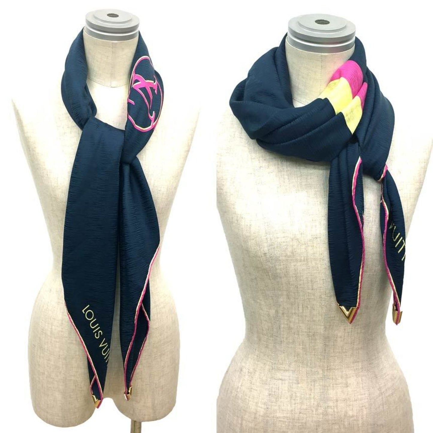 Louis Vuitton Silk Blue Scarves