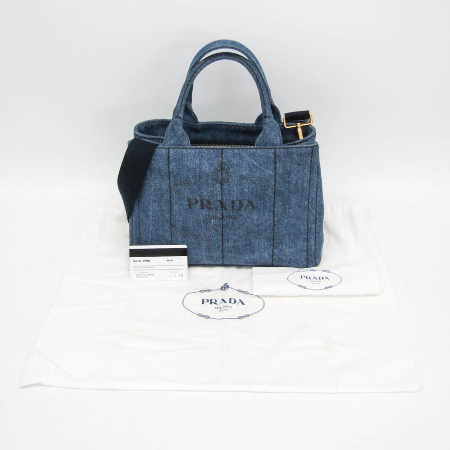 Prada Denim Blue Shoulder Bags