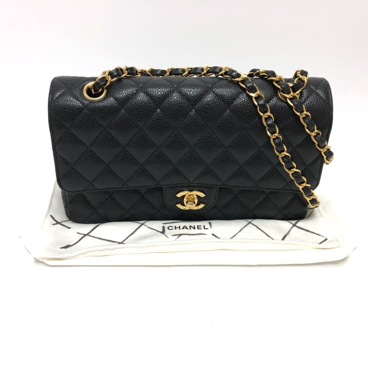 Chanel Calfskin Black Shoulder Bags