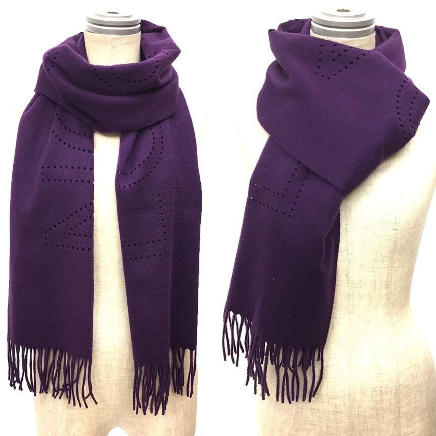 Louis Vuitton Cashmere Purple Scarves