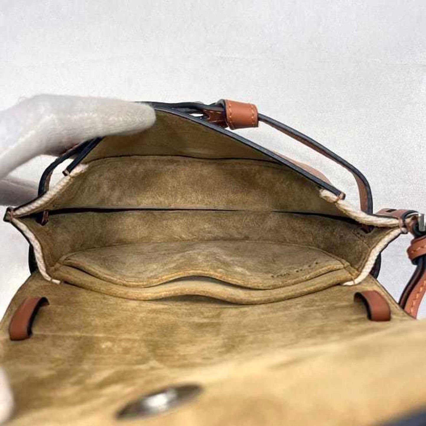 Loewe Canvas Brown Shoulder Bags